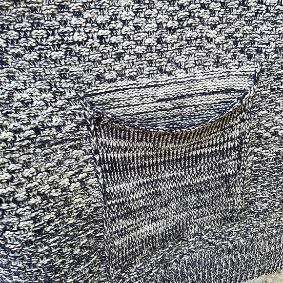 Cozy Warm Mélange knitted Design Wrap Scarf shawl 18"x78" w pockets unique navy - Picture 7 of 8